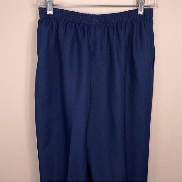 Vintage Size 8 Alfred Dunner Navy Blue Dress Pants Pull On Elastic Waist Pleated - Picture 5 of 11